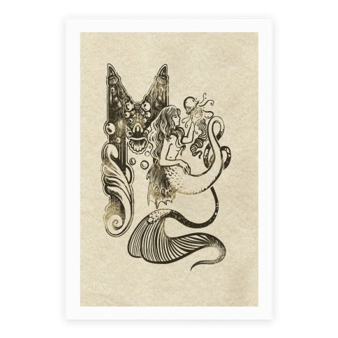 Illuminated M (Mermaid) Poster